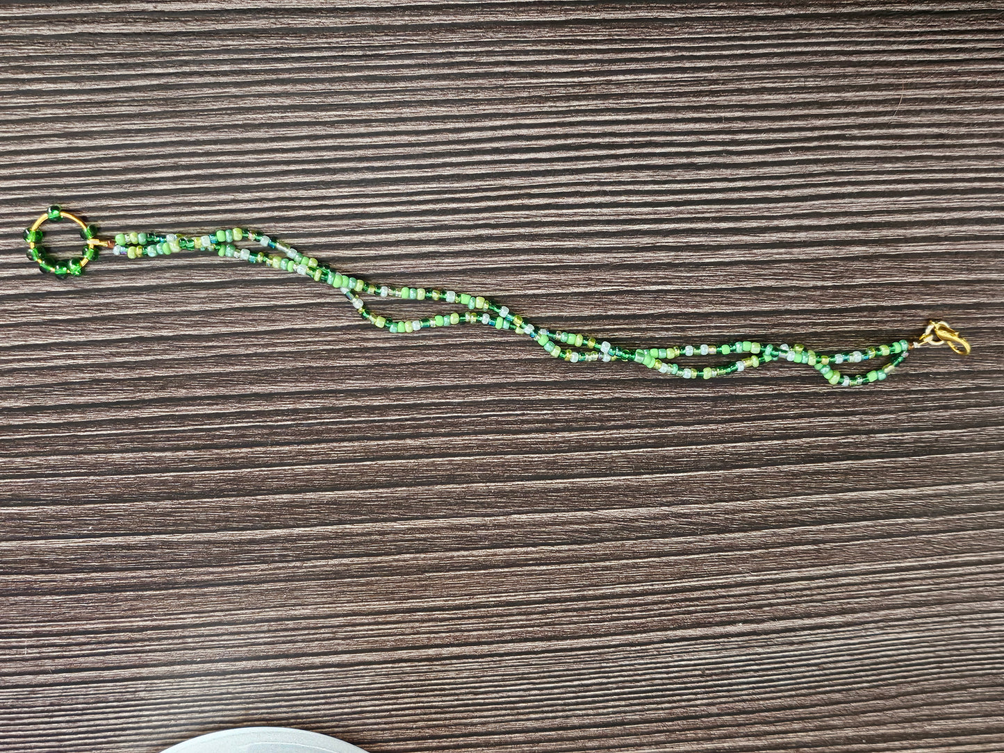 Green Mixed seed bead double bracelet